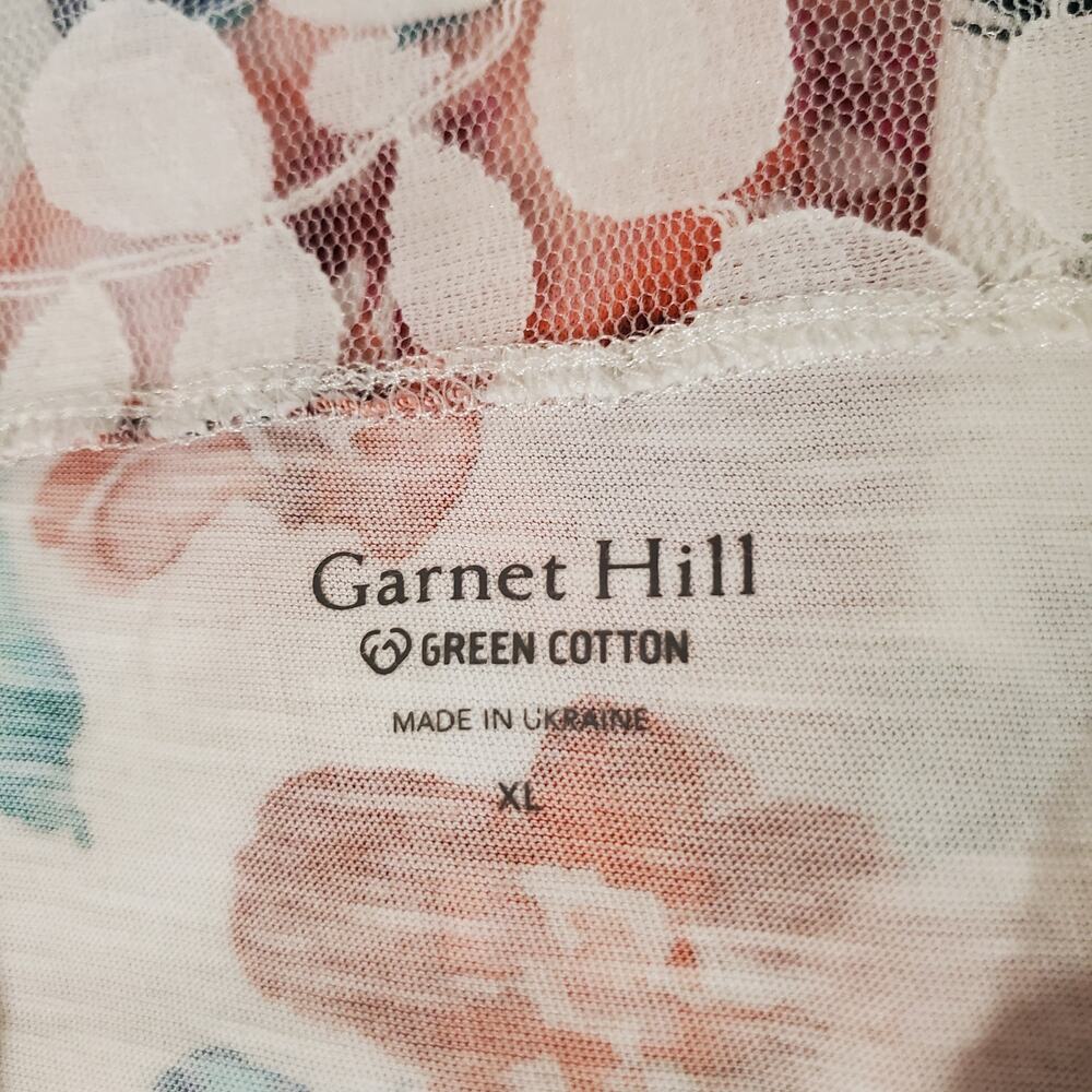 Garnet Hill Green Cotton Organic Floral Lace Sleeveless Maxi Dress Size XL Eco - Picture 7 of 11